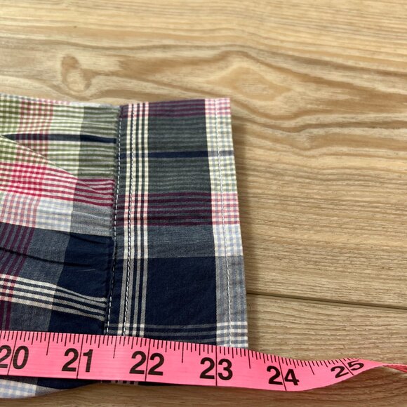 🌈 Tommy Hilfiger Blue Pink & Green Plaid/Stripe Cotton Button-Down Versatile XL - Picture 8 of 10
